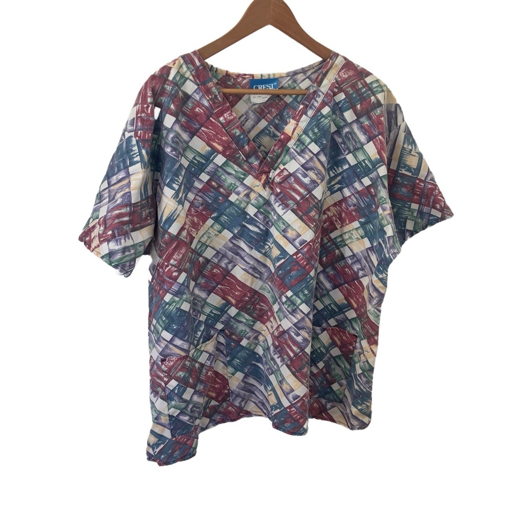 Crest Vintage Scrubs/Uniform Multicolored Size 2X